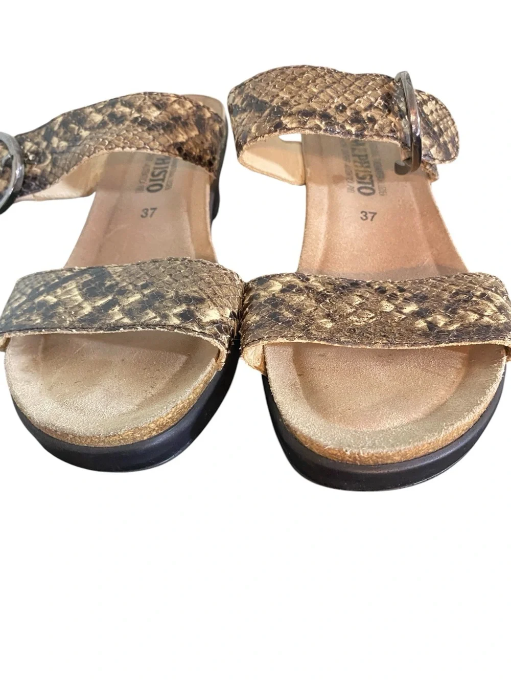 Women's Mephisto Air Relax  Snakeskin Print Wedge Slide Sandals Size 37